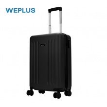 唯加（WEPLUS）飞机万向轮静音行李箱男 时尚商务出差旅行箱女密码箱登机箱子 黑色 20吋 WP7605