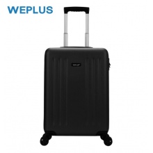 唯加（WEPLUS）飞机万向轮静音行李箱男 时尚商务出差旅行箱女密码箱登机箱子 黑色 20吋 WP7605