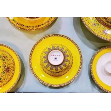 斯达高中式36头陶瓷餐具骨瓷碟碗套装家用（浮雕版）